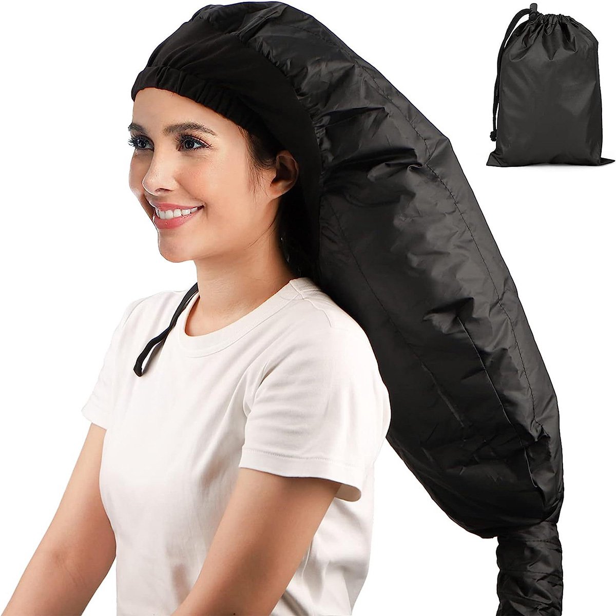 Droogkap - Haardroogkap - Haardroger Cap Helm - Eenvoudig en veelzijdig - Met opbergtas - Haardroger voor krullen - Haarstyling en Haarverzorgingstool - Zwart - ANMI