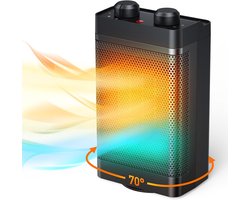 Elektrische kachels - Energiebesparende Blowerradiateur, 1500 W, 3 Verwarmingsmodi, Keramische Elektrische Radiateur, 70° Oscillatie, Bescherming Tegen Oververhitting en Omstoten