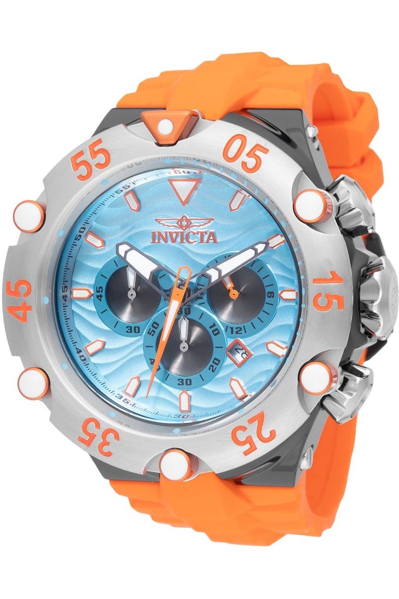 Invicta Subaqua 48543 Heren Horloge - Waterdicht - Analoog - Quartz Uurwerk - Roestvrij Staal met blauwe Wijzerplaat - 54mm