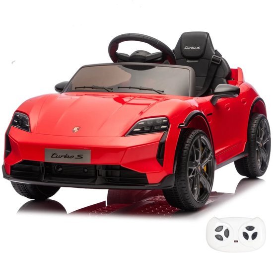Voiture Électrique pour Enfants - Porsche Taycan Turbo S - 12V - 1 à 5 ans - Rouge