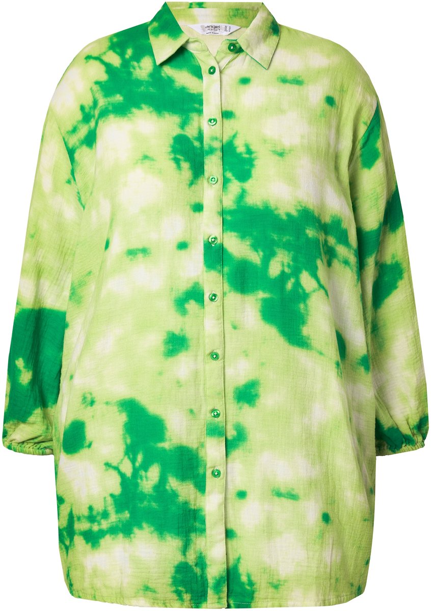 Angel of Style - Dames - Mousseline overhemdblouse batikpatroon - Groen - Maat 46