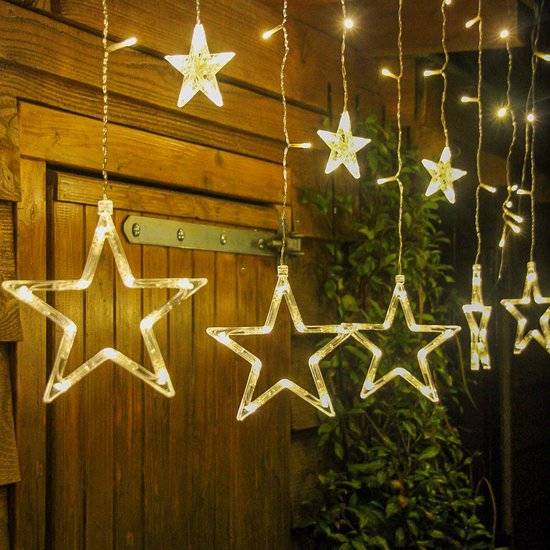 Giftmas Sterrengordijn - Kerstverlichting Voor binnen en buiten - 2.5m - Kerstlampjes - Kerstversiering - Kerstdecoratie