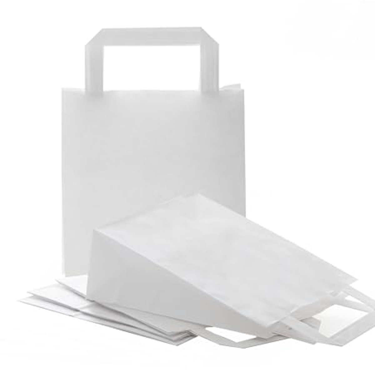 Papieren tasjes met handvat - Draagtassen voor Cadeaus, Feesten en Traktaties - 25 Stuks (18 x 8 x 22 cm)