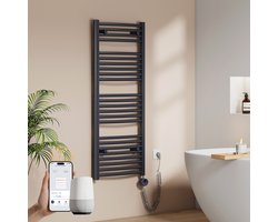 EMKE Elektrische Handdoekradiator - Slimme Bediening - APP Week Timer - 120x50cm - 500W - Mat Antraciet