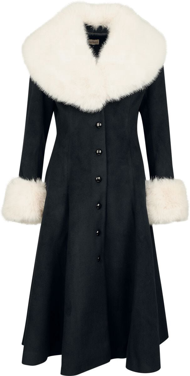 Banned Martha Fake Fur Coat Dames Lange jassen - zwart/beige - L