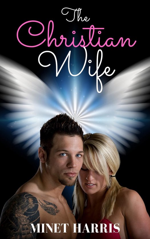 La couverture du livre 'The Christian Wife' avec un homme et une femme qui se regardent, avec des ailes en arrière-plan.