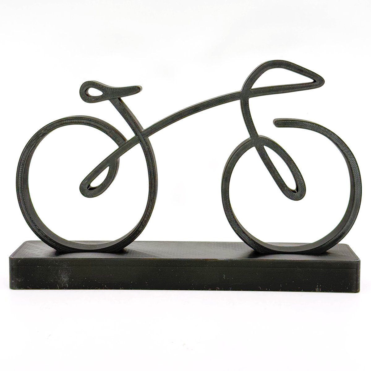 Fiets op sokkel - decoratie - zwart - 22 cm breed