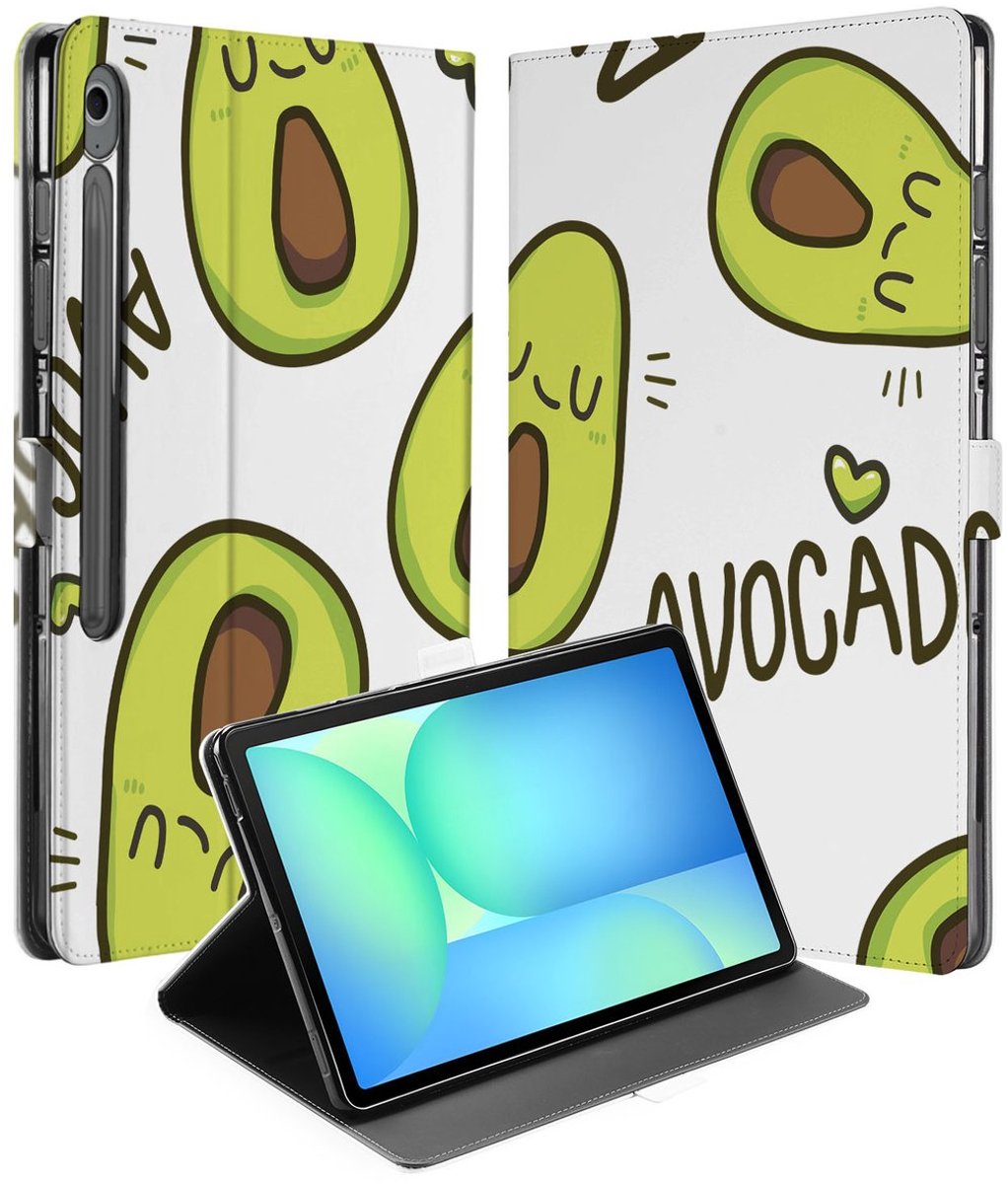 Samsung Galaxy Tab S10 FE Plus Book Case Hoesje met Standaard Avocado Singing