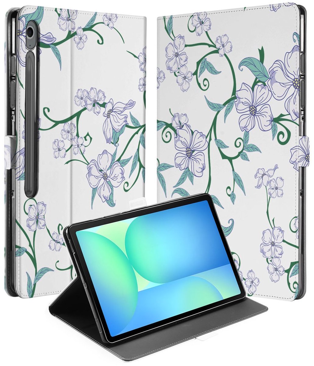 Tablet Book Case Blossom White Samsung Galaxy Tab S10 FE Plus