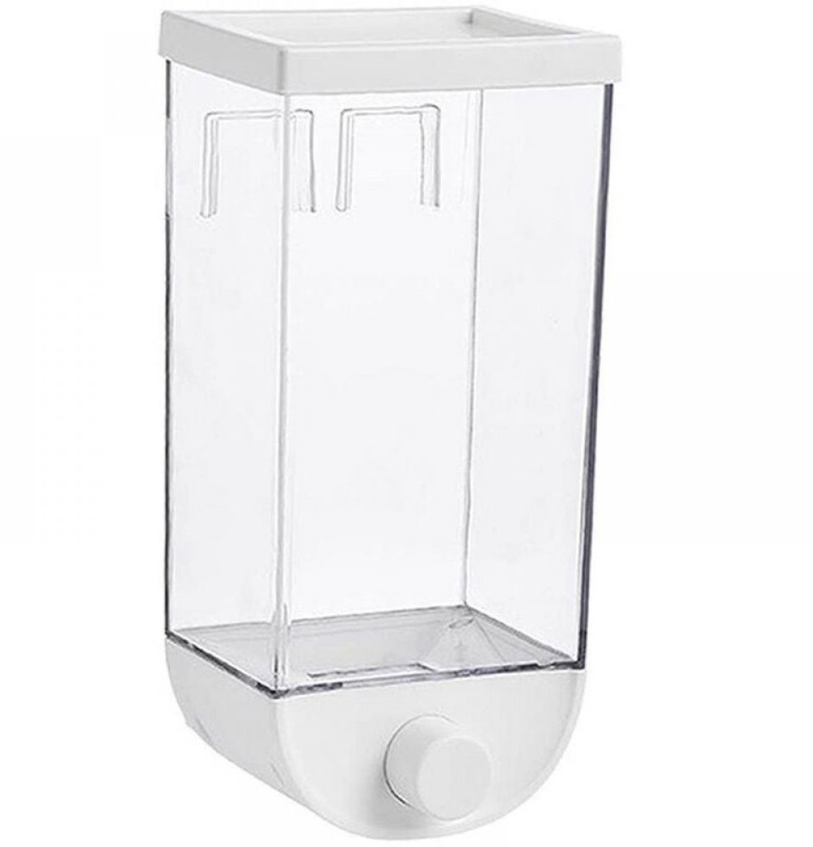 longziming -Droogvoer Dispenser 1,5L – Wandmontage Muesli, Rijst en Granen Dispenser – Opslagcontainer voor Muesli, Granen, Wasmiddel en Meer – Ruimtebesparend en Handig in Gebruik