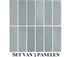 Wallways Wandpanelen - Plaktegels - Set van 5 Tegels - Tegelsticker - Zelfklevende Tegels - 30 x 30cm - Waterdicht - Krasbestendig - Hittebestendig - 3M Kleeflaag - 2MM dik - Kotor Blue