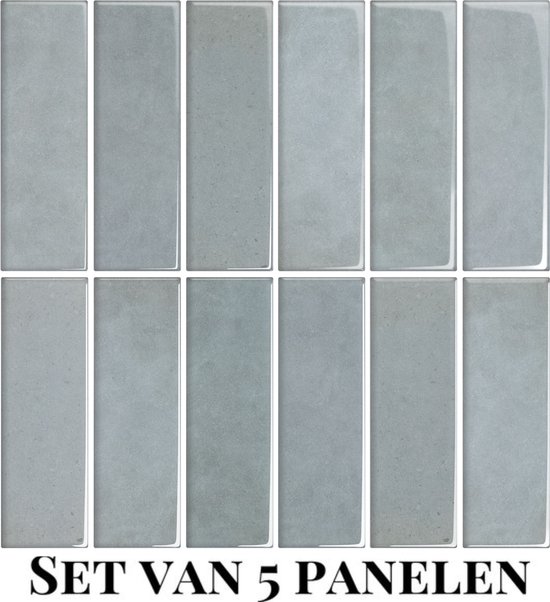 Panneaux muraux Wallways - Carreaux adhésifs - Set de 5 carrelages - Autocollants pour carrelage - carrelages autocollants - 30 x 30 cm - Imperméable - Résistant aux rayures - Résistant à la chaleur - Couche adhésive 3M - Épaisseur 2 mm - Blue Kotor