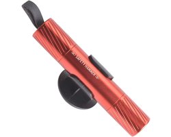 Nextora - Veiligheidshamer - Noodhamer - 2 in 1 Safety Hammer - Gordelsnijder - Autohamer - Inclusief Testglas en Plakhouder - Rood