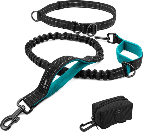 BOTC Hondenriem - Hardloopriem Hond - tot 170 cm - Looplijn met Heupriem Reflecterend