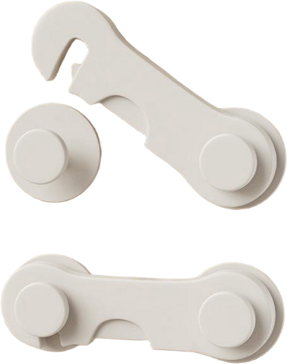 Image of 10-pack kindveilige kastsloten - Witte kastsloten - Geschikt voor baby's en peuters - Geschikt voor kasten, koelkasten en laden - Ladesloten met sterke lijm - Boren niet nodig