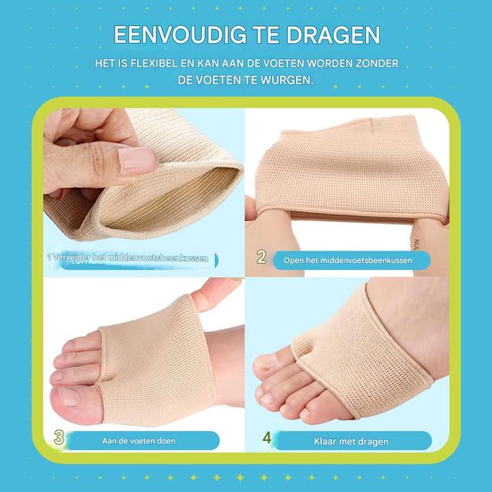 Ynkkvre - Voetkussentjes Elastisch - Ademend Materiaal - Discrete Huidkleur - Dagelijks Gebruik - Verlicht Voorvoetpijn van Merkloos — afbeelding 3