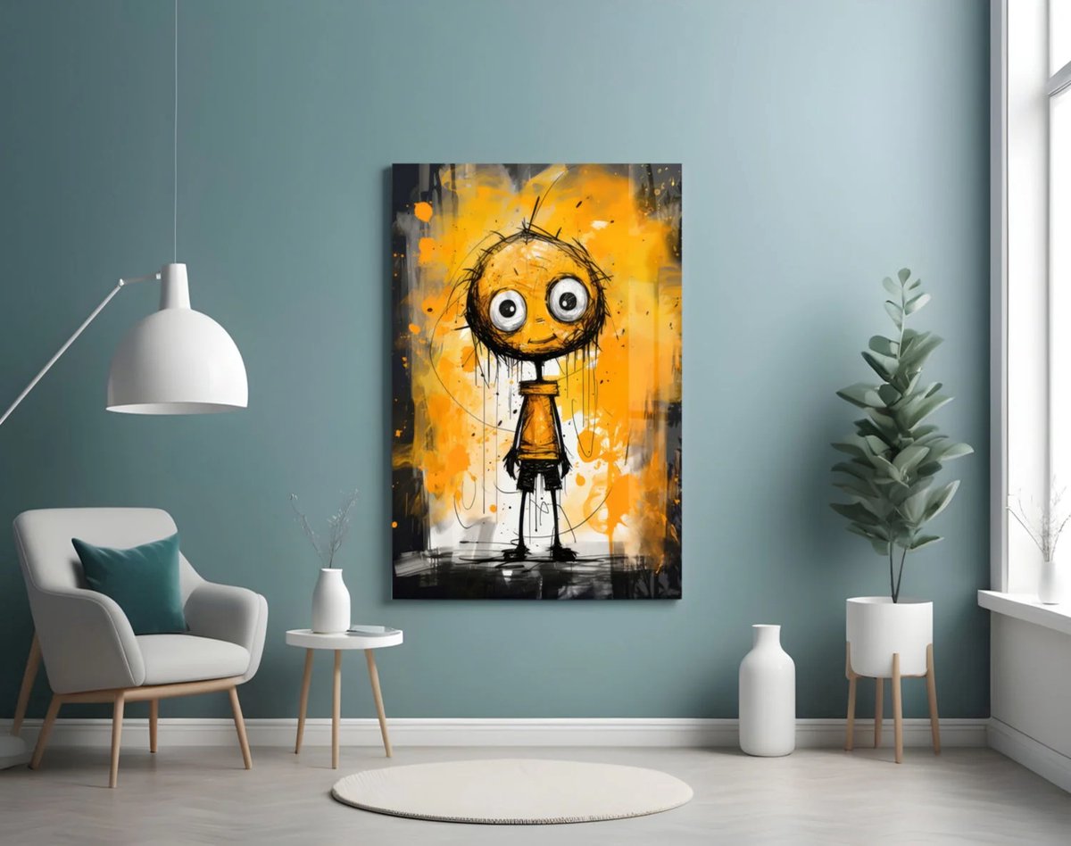 Insigne Art Glasschilderij Onschuld – Street Art Schilderij – Moderne Abstracte Kunst – Pop Art Wanddecoratie - 110x70 cm Kleurrijk