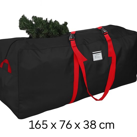 FurniturevanJoep® Sac de rangement pour arbre de Noël artificiel – 165 x 76 x 38 cm – Solution de rangement de luxe avec fermeture éclair et poignées – Sac robuste pour le rangement de l'arbre de Noël