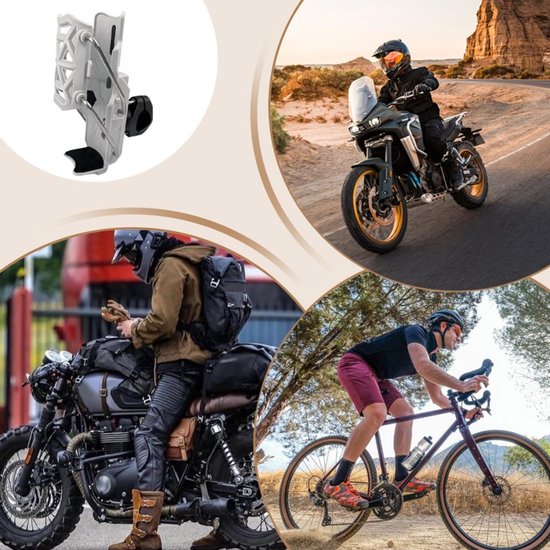2-delig - Bekerhouder - geschikt voor motor, fiets, pedaal en elektrisch voertuig universeel - grijs en wit — afbeelding 4