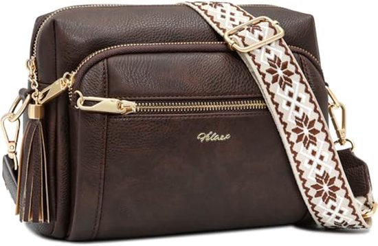 Travelon Crossbody-crossbodytas, anti-diefstal, 3 compartimenten, eenheidsmaat, Sable, 13.75 x 11.5 x 3, Anti-diefstal Signature 3 Compartiment Crossbody Bag