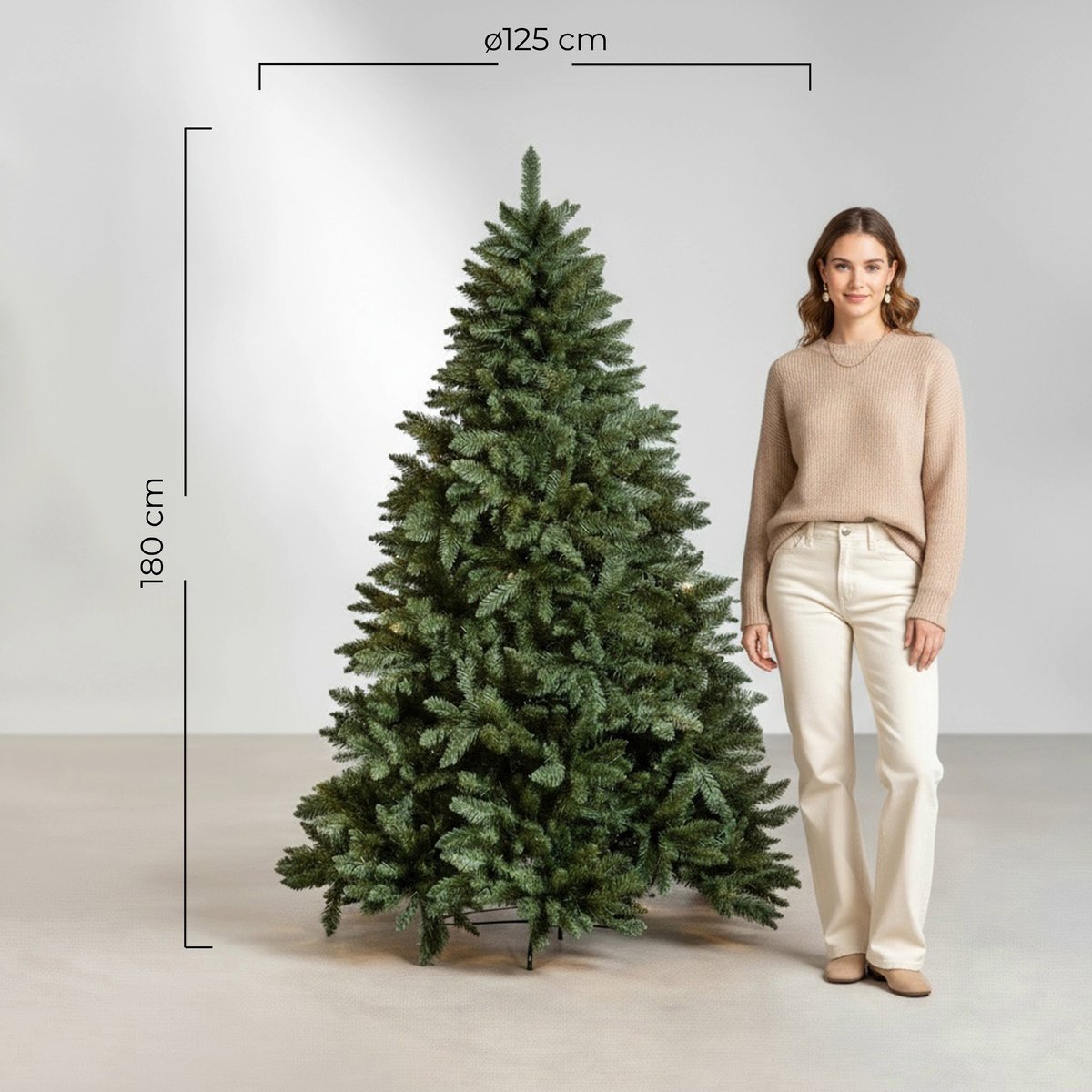 PristinePine Volle Kerstboom 180cm - Stevige Kunstkerstboom inclusief opbergtas en handschoenen - 980 Takken – foto 4