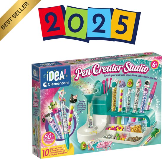 Clementoni Pen Factory – Creatieve Knutselset voor Kinderen – Maak en Versier Je Eigen Pennen – Educatief Speelgoed voor Jongens en Meisjes vanaf 7 Jaar – Speelgoed 7 Jaar - Idee & Kunst Set – Made in Italy + Gratis E-Book