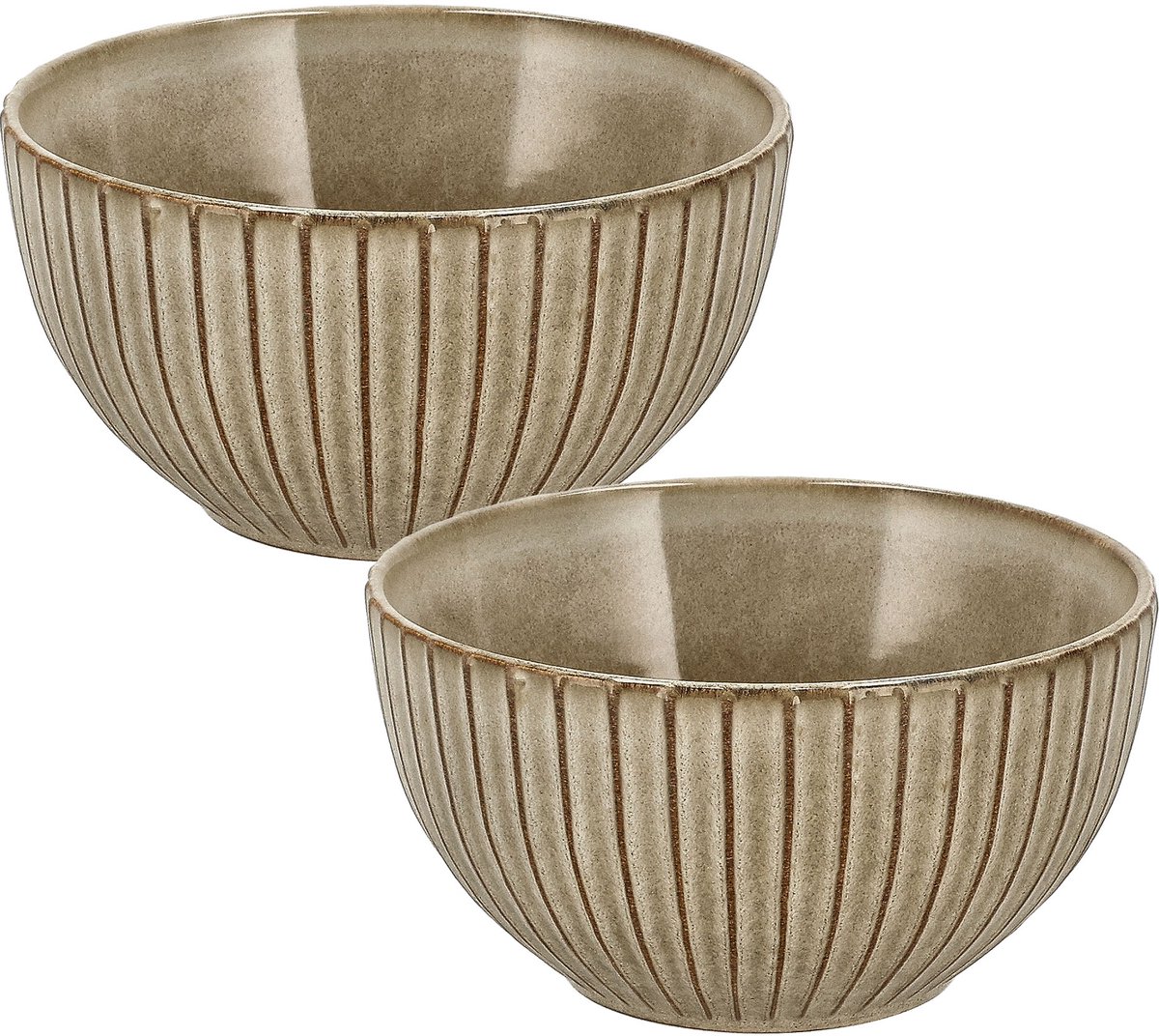 Soepkommen Zonder Oor - Set van 2 – Aardewerk Kommen 14 cm – Ramen Kom – Serveerkom, Slakom, Mengkom, Fruitschaal voor Soep, Noodles, Ontbijt of Salade