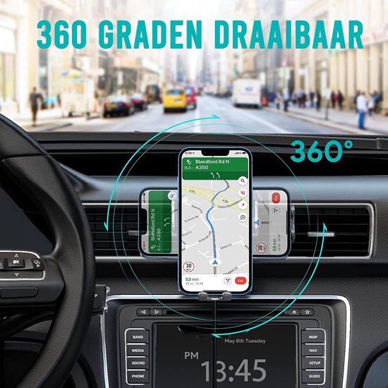 Support de téléphone de voiture Potec - Chargement sans fil 15 W - Pince de Ventilation