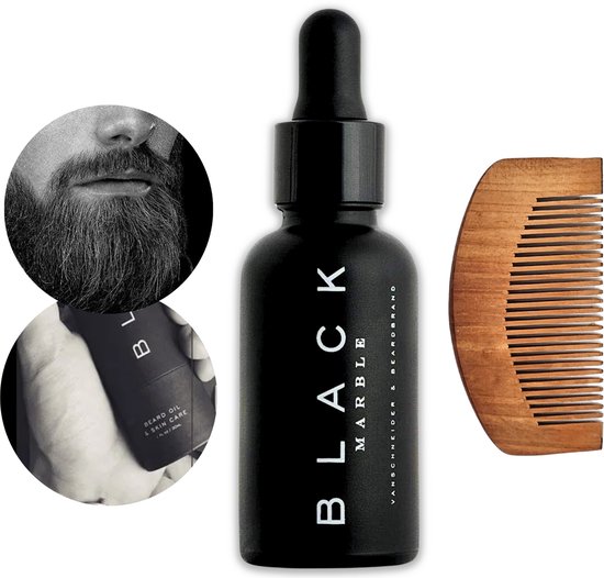 Black Marble baardolie 30ml - Voor baardgroei - Olie Baardverzorging - Beard oil - Baard Serum - Haarserum - Vitamine E