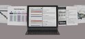 BOOX Note Air e-ink tablet toont een projectmanagementplanning, omringd door verschillende documenten.