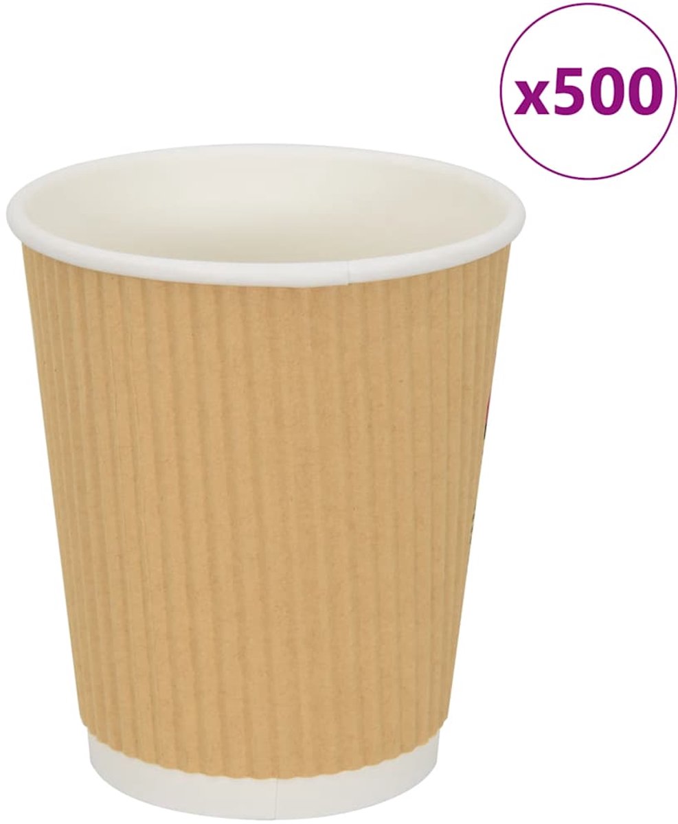 vidaXL - Papieren - koffiekopjes - 500 - st - 8oz - 200 - ml - bruin