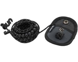 Uittrekbare waslijn, reiswaslijn, kampeerwaslijn, dubbele reflecterende lijn, geen spijkers nodig, ideaal voor kamperen, wandelen, campers en tenten, zwart, 3 m, zilver