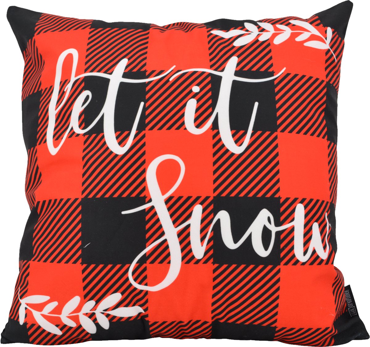 Gek op Kussens! Sierkussen Snow Tartan | 45 x 45 cm | Katoen/Polyester rood zwart