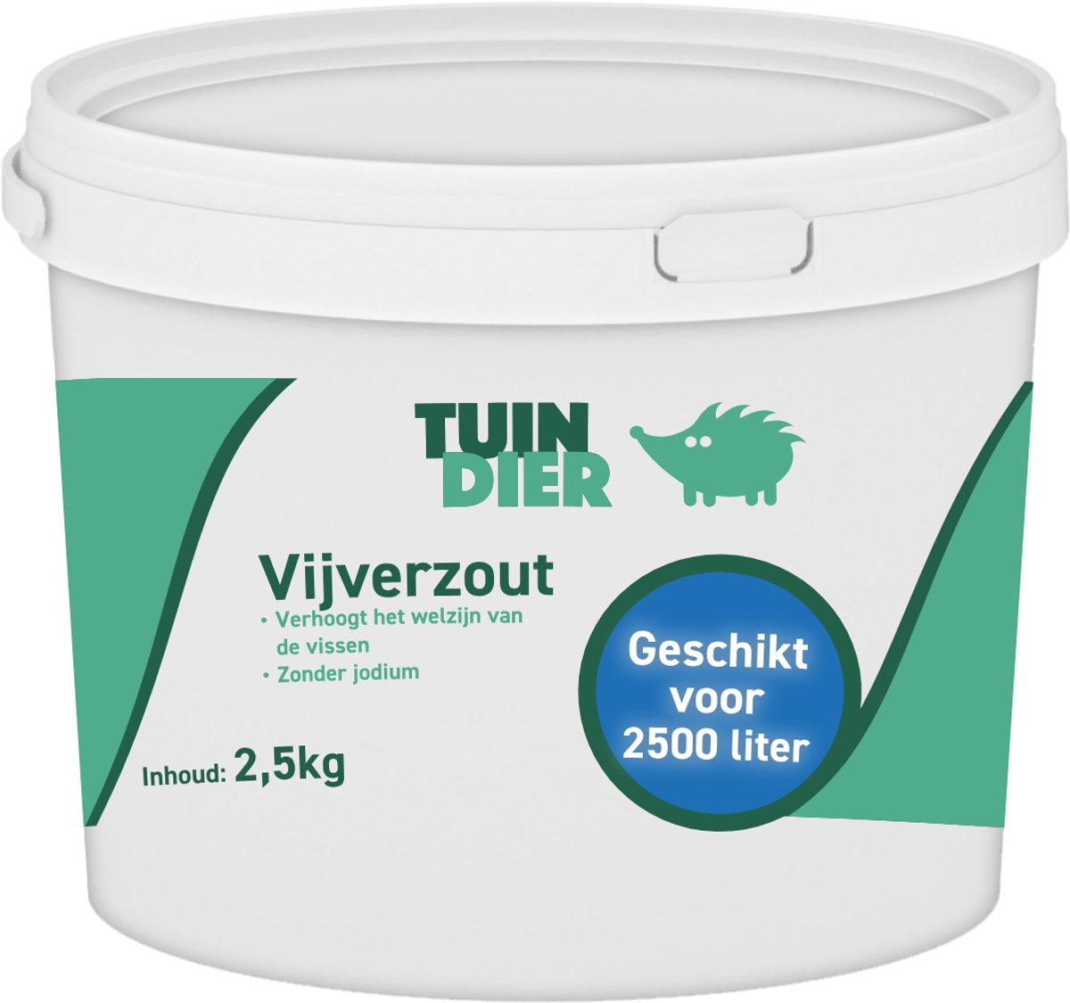 Vijverzout | Vijver zout zonder jodium | In handige bewaaremmer | Geschikt voor 2.500 liter (vijver)water | 2.500 gram | 2,5 kilogram