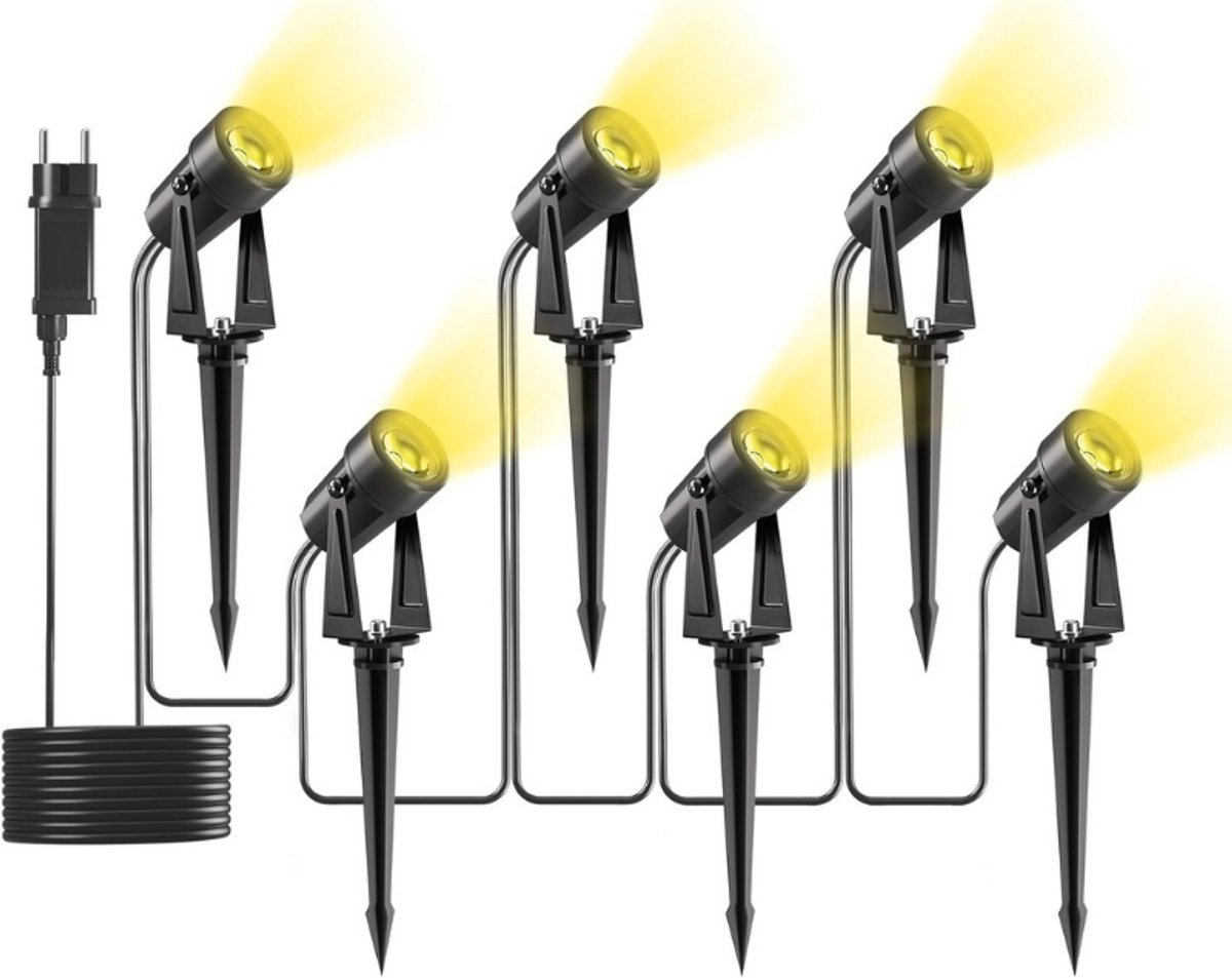 Thuys – Tuinverlichting Set Van 6 – 20M – Warm Wit 3000K – Buitenlamp Voor Tuin – Patio – Bomen – Grasveld