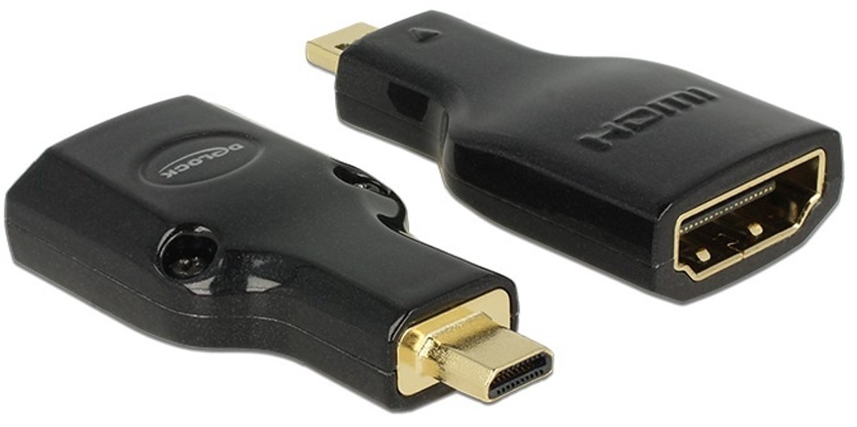 DeLOCK Micro HDMI - HDMI adapter - versie 2.0 (4K 60Hz) / zwart