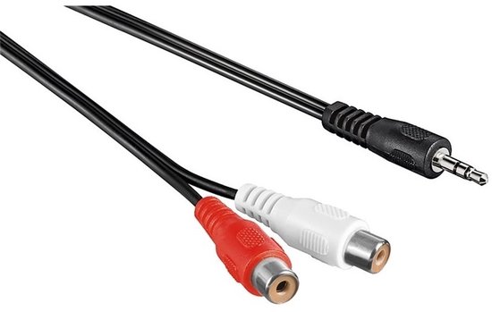 Goobay 50116, 3,5mm, Mâle, 2 x RCA, Femelle, 15 m, Noir, Rouge, Blanc