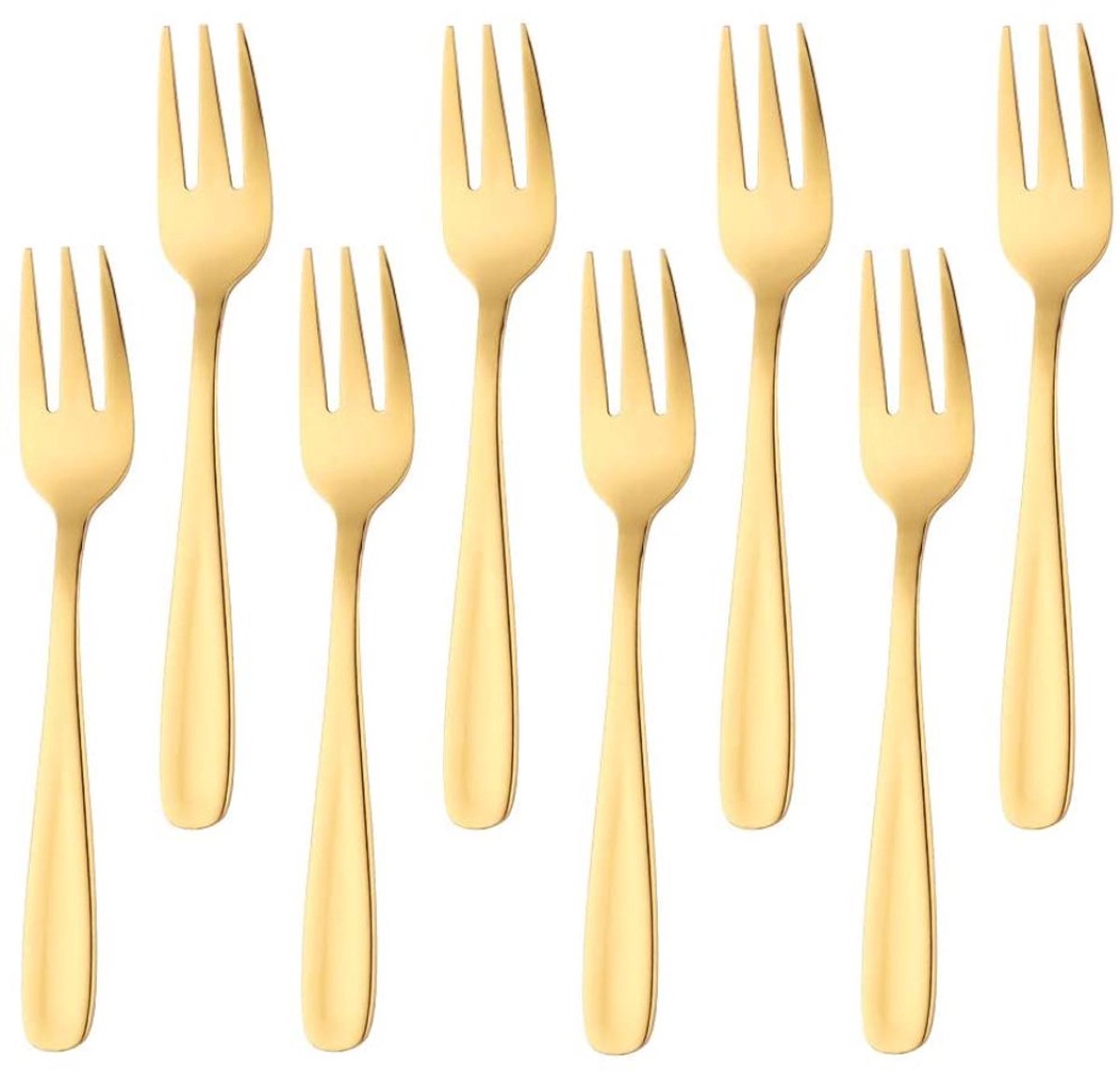 Cuhostki-8pcs-Mini-Fruit-Forks-Gold-Stainless-Steel-Comfortable