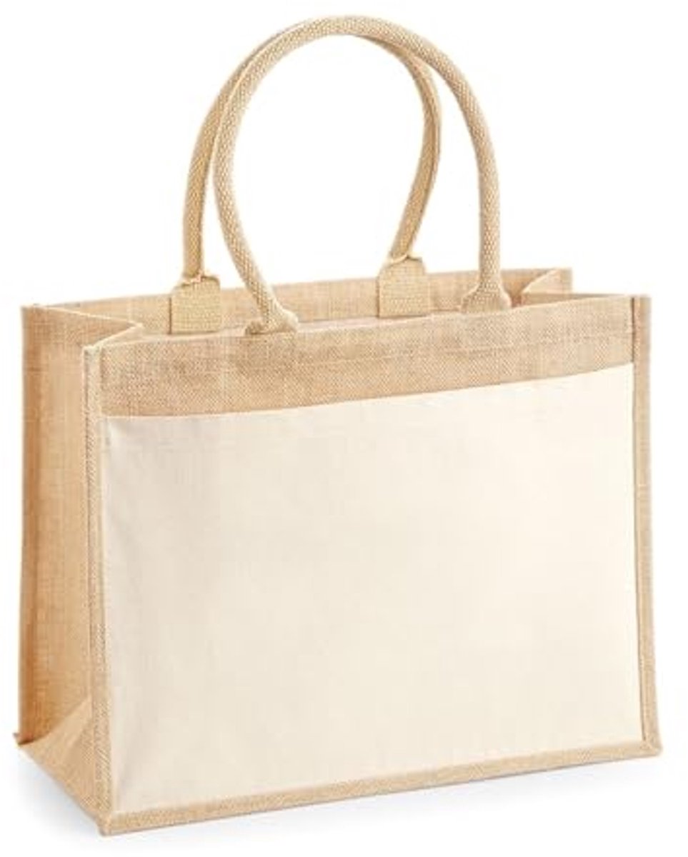 Katoenen Jute Shopper Tas voor Boodschappen - Natuurlijk en Duurzaam