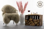 Peau de mouton taupe GIGANTESQUE - peau de mouton taupe XXL - grande peau de mouton pour camping-car - chaise de camping-car en fourrure caravane