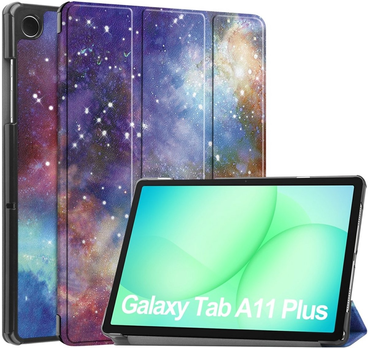 Coverup Tablethoes geschikt voor Samsung Galaxy Tab A11 Plus Hoesje - Tri-Fold Book Case met Wake/Sleep - Galaxy