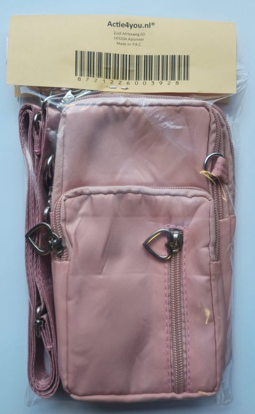 Actie4you® - Sac bandoulière - Sac à bandoulière - Sac de téléphone - Femmes - Léger - Sac à bandoulière compact - Sac de téléphone - Rose clair