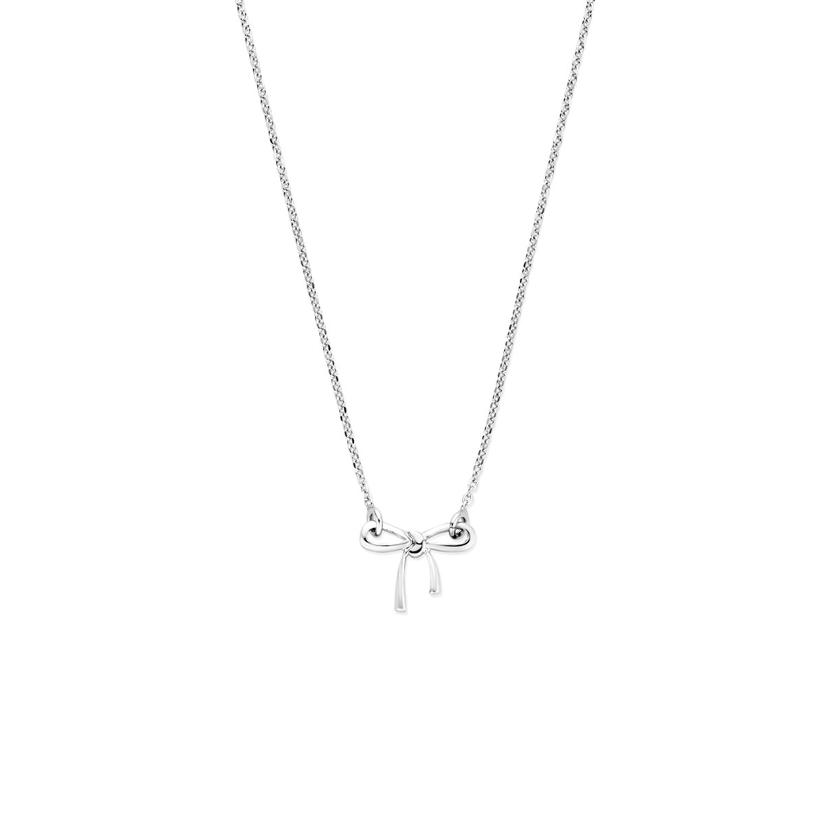 Lev Sieraden - Ketting - Anker Collier met strik - Zilver - 41 + 4cm - 1.3mm Gerhodineerd 925 zilver