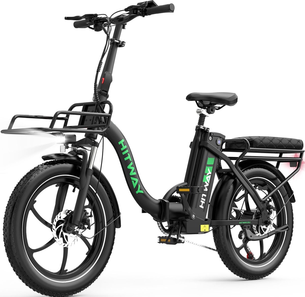 Hitway Elektrische Fiets BK6SL1 - Trendy 20*3.0 Inch Fat Tire City Commuter EBike met Afneembare 36V 15.6 Ah Lithium Batterij - Opvouwbaar Mountain E-Bike met 250W Motor - 7 Versnellingen - IP54 Waterdicht - Hitway - €749,99
