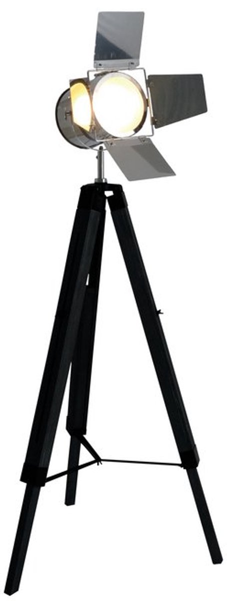 Staande lamp Vloerlamp driepoot "Holly" E27 fitting, verstelbaar 100-140 cm hoogte Zwart