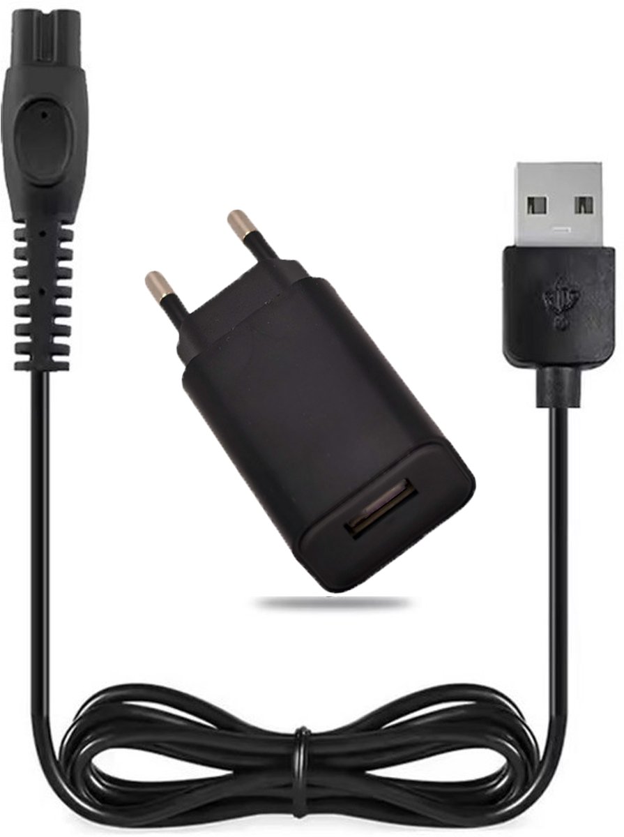 Vervangende Adapter + USB-kabel geschikt voor Philips CP1788 – 5V 1A – 1m – Geschikt voor OneBlade, Trimmers en Scheerapparaten - Wereldwijde spanning (100-240V)