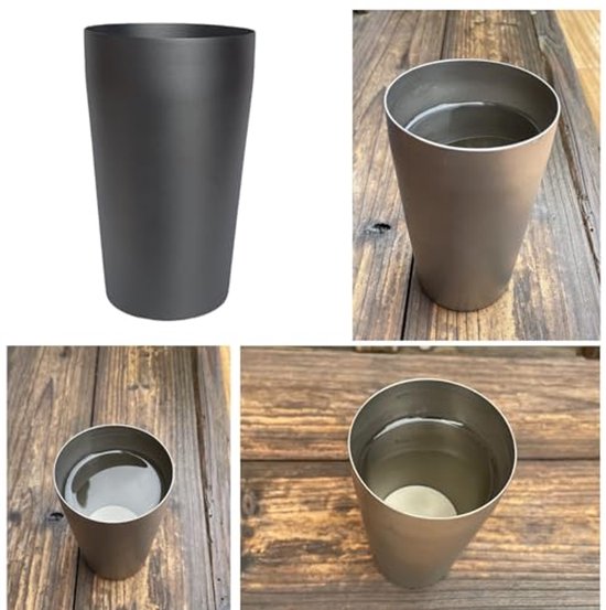 Dubbellaags titanium mok met deksel - 500 ml voor outdoor en camping — afbeelding 3
