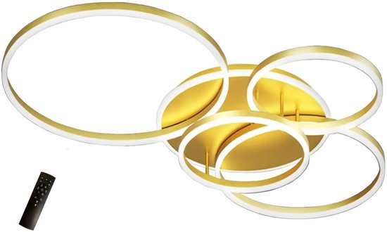 Suspension LED Cercle 76W Goeco – Moderne, Dimmable, Noir – Pour Salon