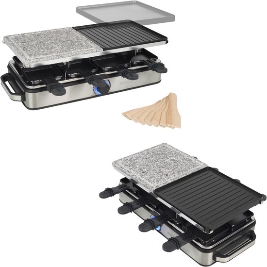 Princess Gourmetstel 162635 - Raclette 8 Personen - Steen en Grill Deluxe - 2 meter snoer - Regelbare thermostaat - 1400W — afbeelding 5