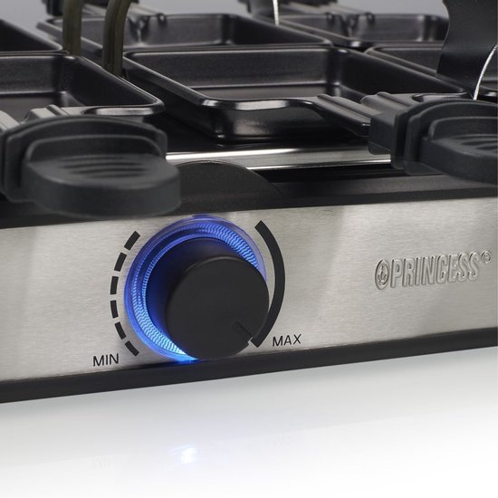 Princess Gourmetstel 162635 - Raclette 8 Personen - Steen en Grill Deluxe - 2 meter snoer - Regelbare thermostaat - 1400W — afbeelding 4